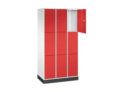 lockerkast,HxBxD 1950x920x500mm,3x3vakken,cil.-slot,sokkel