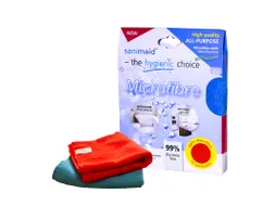 Sanimaid Microvezeldoeken Antibacterieel Set Blauw en Rood