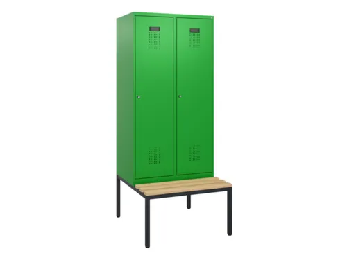 locker met bank,HxBxD 1950x800x815mm,2vak,vak B 400mm,cilinderslot