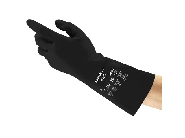 Ansell AlphaTec 38-001 handschoen Butylpolymeer Zwart maat 10
