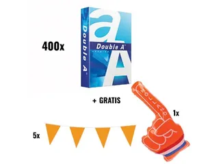 Actie Wk 2026 Nl 400x Double A printpapier A4 + gratis 5x vlaggenlijn+ - 1