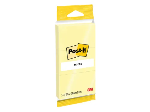 Memoblok Post-it Notes 6810 38x51mm canary yellow 3 stuks
