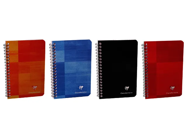 Carnet de notes Clairefontaine 95x140mm ligné spirale 180 pages assor