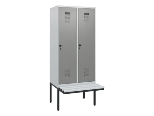 locker met bank,HxBxD 1950x800x815mm,2vak,vak B 400mm,draaigrendel