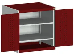 kast met geperforeerde platen,HxBxD 800x800x525mm,2xStalen bodem