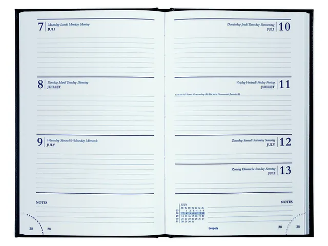 Agenda 2027 Brepols Saturnus Lima 7dagen/2pagina's blauw