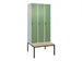 Armoire vestiaire Classic+ 3 comp 212x90x81,5cm gris clair/vert résé