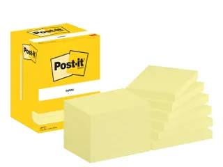 Memoblok Post-it 657 76x102mm geel 12 stuks - 2