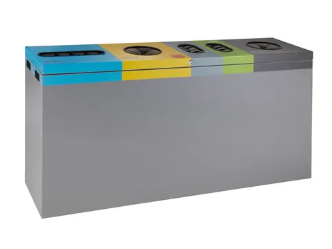 Afvalscheidingsunit Five-chamber Grijs 3x 70 liter en 2x 30 liter