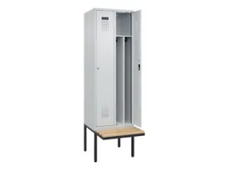 locker met bank,voor scheiding van kleding,HxBxD 2120x600x815mm,2vak