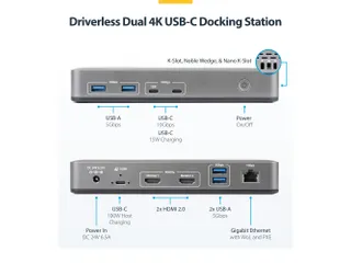 StarTech USB-C Dockingstation 2x HDMI 4K60, LAN, 100W PD - 3