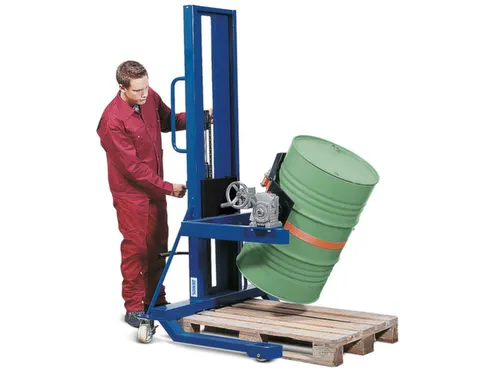 Verrijdbare Vatenheffer,Draagverm. 300Kg,Grijpsysteem M. Prismabekken