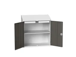 lessenaarkast 1130x1050x550mm 1 legbord en 2 laden RAL7035+RAL7016
