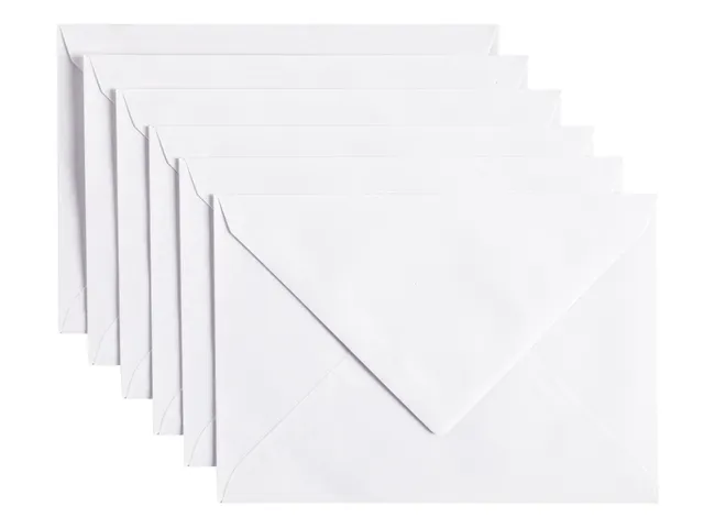 Envelop Papicolor C6 114x162mm kraft wit pak à 6 stuks