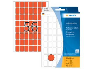 HERMA 2342 Universele etiketten 12x18mm Rood 1792 stuks - 1