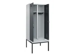 locker met bank,voor scheiding van kleding,HxBxD 2120x800x815mm,2vak