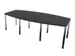 vergadertafel,HxBxD 740x2400x1200mm,vatvormig,CC-zwart