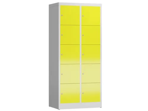 lockerkast,HxBxD 1800x800x500mm,2x5vakken,cil.-slot,romp RAL7035