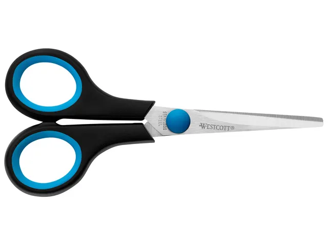 Schaar Westcott Easy Grip 14cm RVS, soft grip, linkshandig