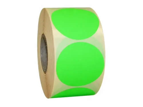 Etiket Rond Fluor Groen 50mm Op rol 2000 Stuks