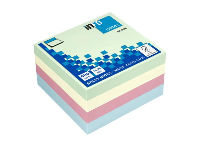 75X75Mm 400 Feuilles Pack Économique 100X Vert Pastel 100X Jaune Past