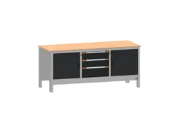 werkbank,HxBxD 870x1850x725mm,multiplexblad,draagverm. 1000kg,4voeten