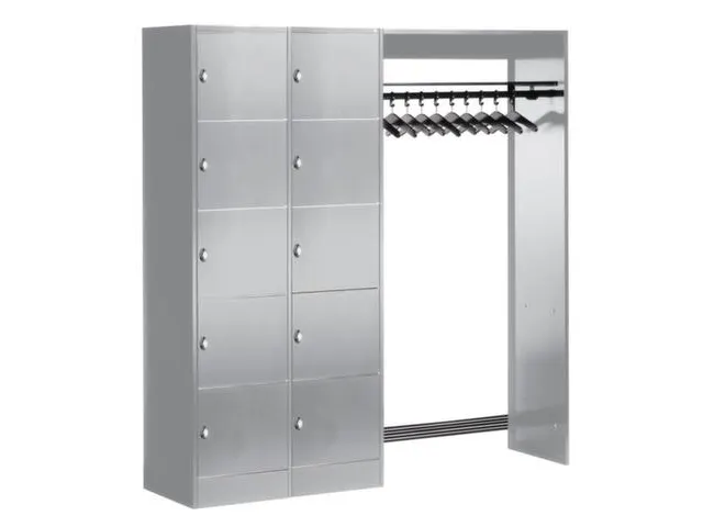 locker met kapstok,HxBxD 1950x1850x480mm,romp RAL7016,front RAL7016