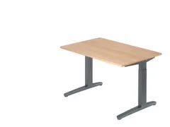 In hoogte verstelbaar bureau,HxBxD 680-850x1200x800mm,blad eiken