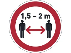 Verwijderbare vloersticker afstand houden