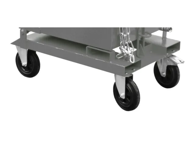 Wielstel V. Kiepbak 2Zwenk-/2Bokwielen Rubber Ø 200Mm 1Vastzetter