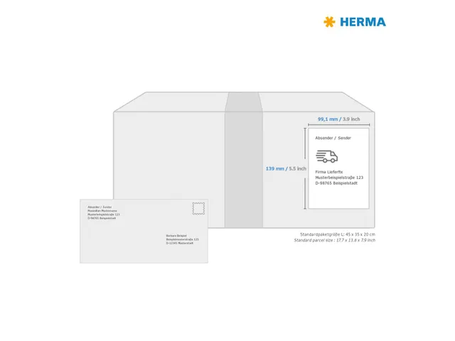 HERMA 10313 Verwijderbare Adresetiket A4 99,1x139mm Wit 400 stuks