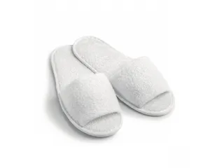 Hotelslipper met open neus Wit 100 paar met papieren wikkel - 1