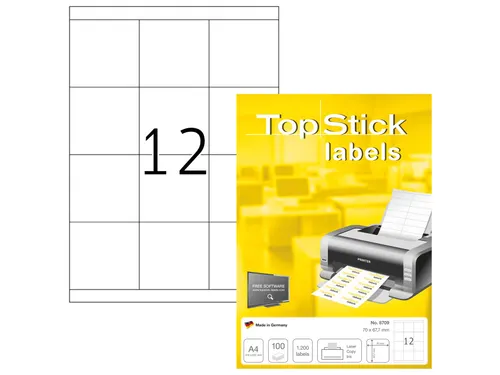 Etiketten universele labels A4 permanent 70x67,7mm Wit 1200 stuks