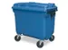Vuilcontainers,660l,romp HDPE blauw,HxBxD 1165x1265x775mm,4zwenkwielen