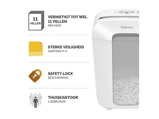 Papiervernietiger Fellowes Powershred LX70 snippers 4x40mm wit P-4 - 4