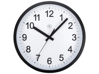 Wandklok nXt Robust dia 25,5cm zwart/wit kunststof - 1