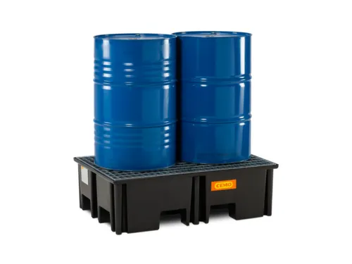 PE-opvangbak,v. 2x200l vat,opvangvol. 220l,HxBxD 360x1230x830mm