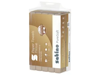 Handdoek PureSoft PT3 V-vouw 2-laags 240x230mm 277540 naturel - 1