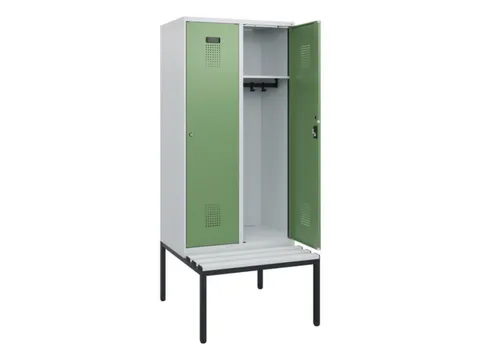 locker met bank,HxBxD 1950x800x815mm,2vak,vak B 400mm,cilinderslot
