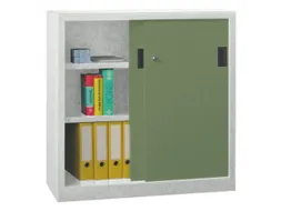 Schuifdeurkast Hxbxd 1000x1000x400mm 2 Oh Ral7035 Front Ral6011