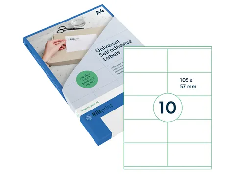 Etiket Rillprint 105x57mm mat transparant 250 etiketten