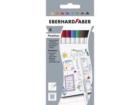 Fineliner Eberhard Faber kartonetui 8 stuks