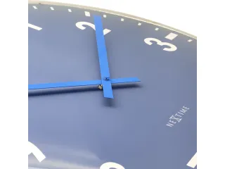 Wandklok Nextime dia 50cm bolvormig glas blauw kunststof Duomo - 5