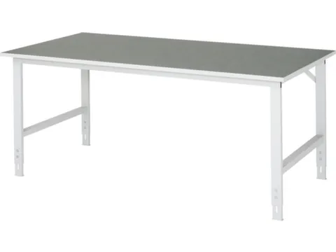 werkbank,HxBxD 760-1080x2000x1000mm,houtblad,m. linoleumlaag