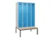 locker met bank,voor scheiding van kleding,HxBxD 2120x1200x815mm,4vak