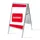 Stoepbord A1 complete set met print "OUVERT" Rood