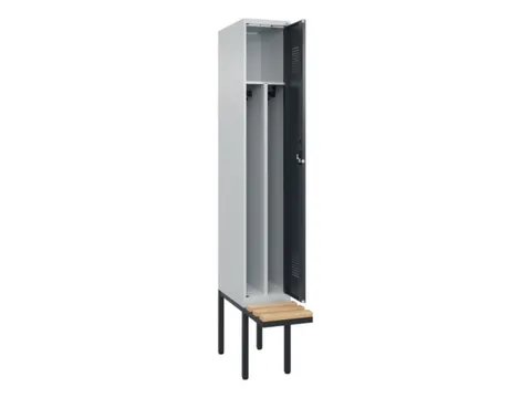 locker met bank,voor scheiding van kleding,HxBxD 2120x300x815mm,1vak