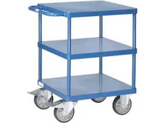 Tafelwagen 2416B 500kg 600x600mm 3 etages staalplaat Ral5007 - 1