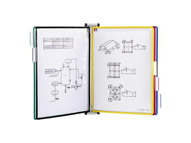 Zichtpanelensysteem wand Tarifold metaal A4 5 tassen assorti
