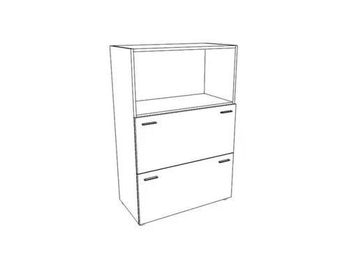 Hangmappenkast Hxbxd 1310x860x450mm 3 Oh wit 2 Hangmappenframes